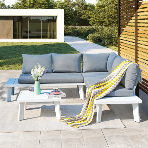 Caralyne 5 - Person Outdoor Seating Group with Cushions